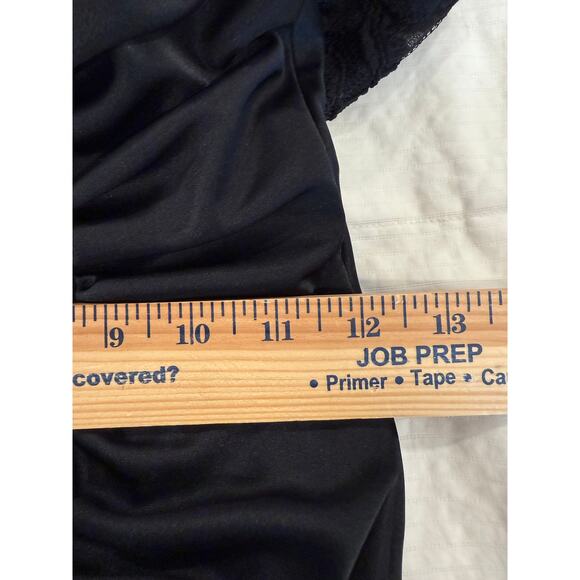 Vintage Ruched Evening Dress Womens 7/8 Black Beaded ILGWU Union 70s Formal Gown - Picture 13 of 13